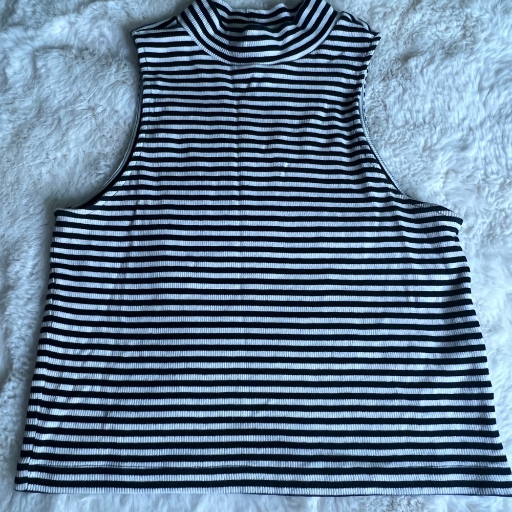H&M Black and White Striped Tank Top